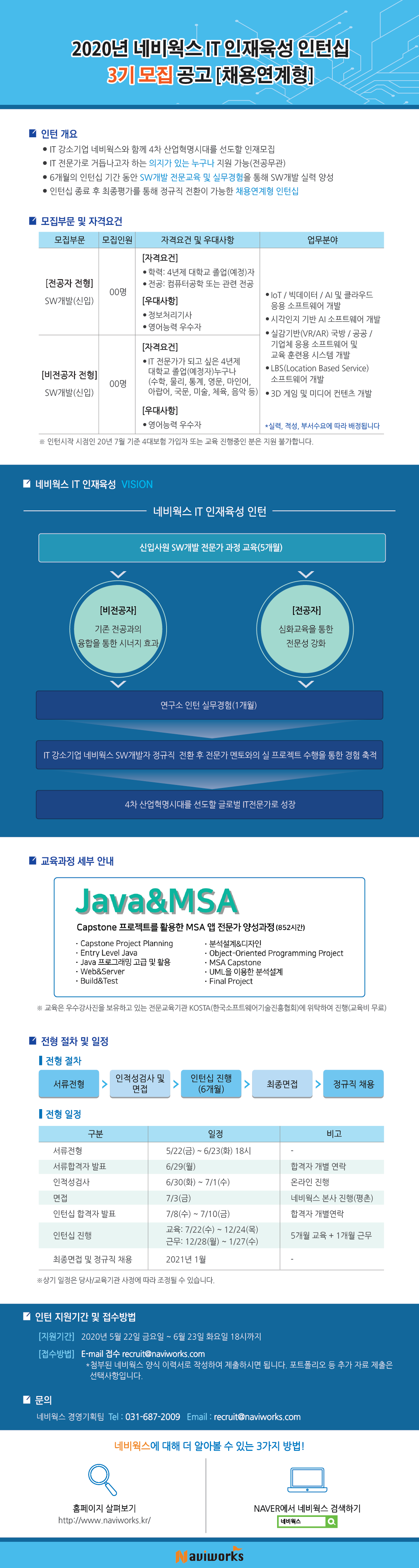 부산대학교 - [채용] 2020년 네비웍스 IT 인재육성 인턴십 3기 모집 공고 [채용연계형]